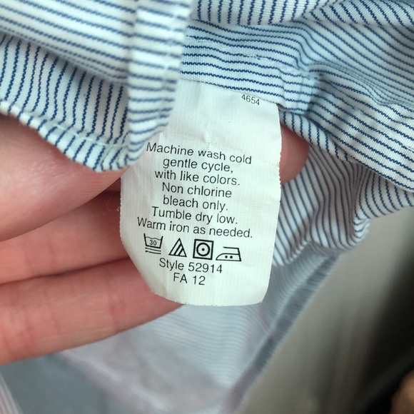 JCrew white and blue pinstripe button down - Picture 4 of 5